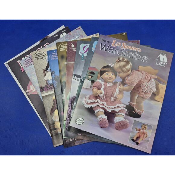 Annies Attic 12-15" Doll Crochet Designs Design Booklets Lot of 10 - Picture 1 of 12
